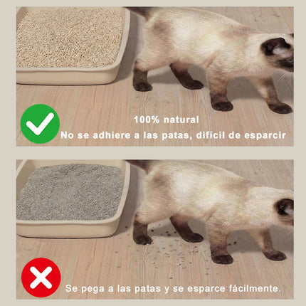Arena Para Gatos Biodegradable Con Tofu Vegetal Sabores 6l