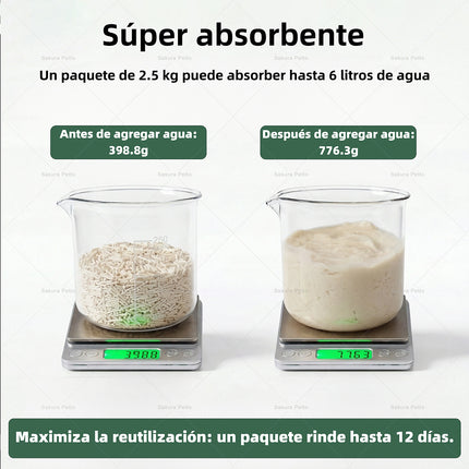 Arena Para Gatos Biodegradable Con Tofu Vegetal Sabores 6l