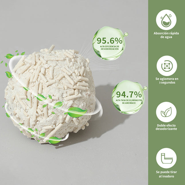 Arena Para Gatos Biodegradable Con Tofu Vegetal Sabores 6l