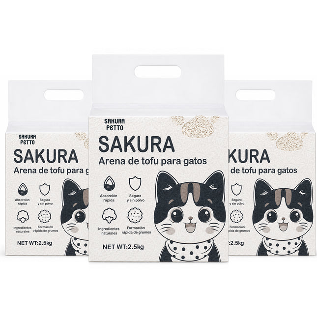 3pcs Arena Vegetal Biodegradable Para Gatos Con Tofu Vegetal 6lts