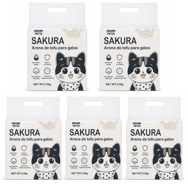 5pcs Arena De Tofu Vegetal Biodegradable Para Gato-prácticamente Sin Polvo