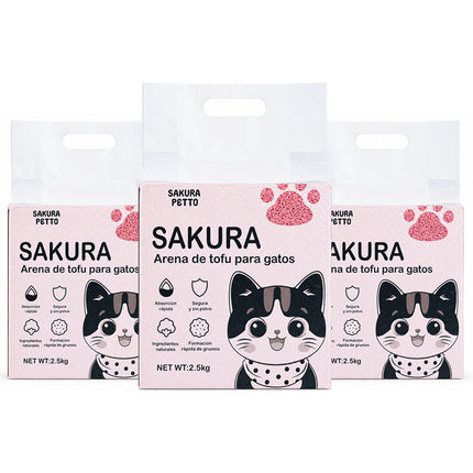 5pcs Arena De Tofu Vegetal Biodegradable Para Gato-prácticamente Sin Polvo SAKURA PETTO