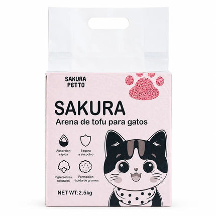 Arena Para Gatos Biodegradable Con Tofu Vegetal Sabores 6l SAKURA PETTO