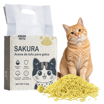 Arena Para Gatos Biodegradable Con Tofu Vegetal Sabores 6l