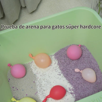 Video comparativo de rendimiento entre la arena de tofu SAKURA PETTO, arena de bentonita y arena de yuca.