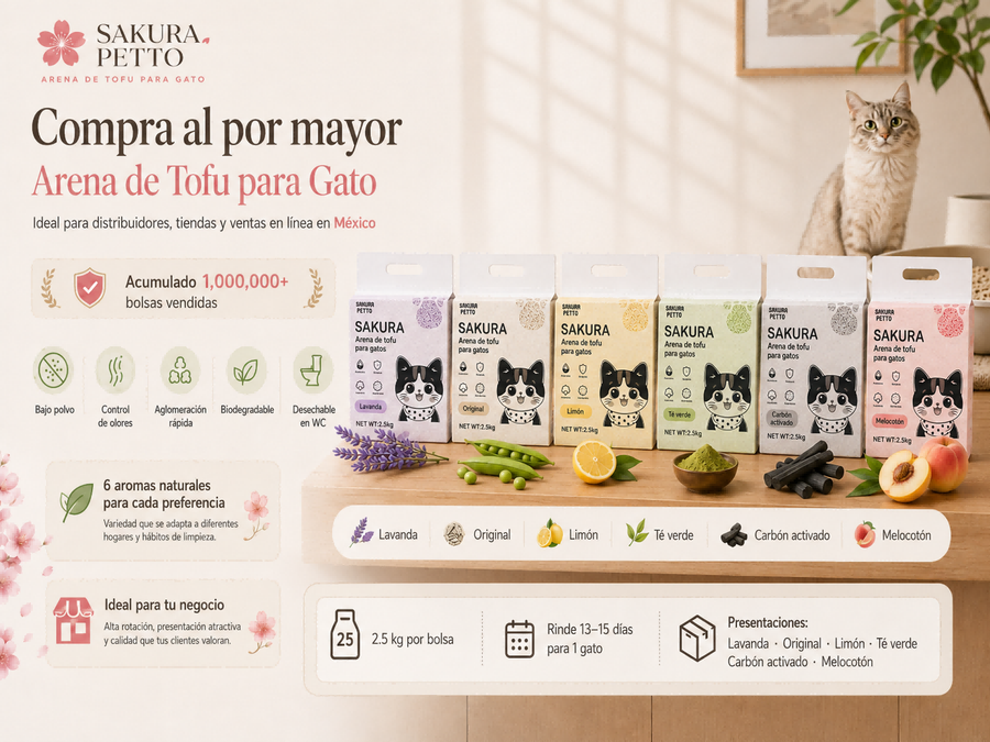 Bolsa de arena de tofu SAKURA PETTO para venta al mayoreo