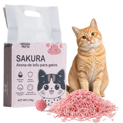 Arena Para Gatos Biodegradable Con Tofu Vegetal Sabores 6l