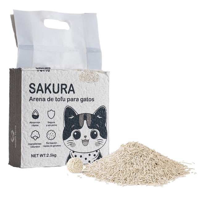 Arena Para Gatos Biodegradable Con Tofu Vegetal Sabores 6l