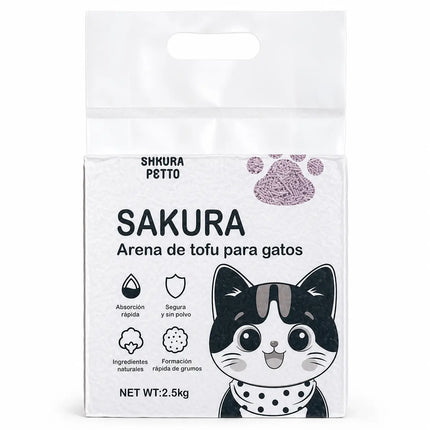 Arena Para Gatos Biodegradable Con Tofu Vegetal Sabores 6l SAKURA PETTO